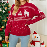 Lesmart Women's Knit Ugly Christmas Reindeer Sweater
